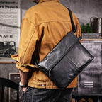 The Iron-Oak | Natural Vegetable-Tanned Leather Minimalist Courier & Laptop Bag