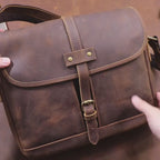 Sac bandoulière en cuir italien fait main | Le cartable vintage 12" The Dispatch