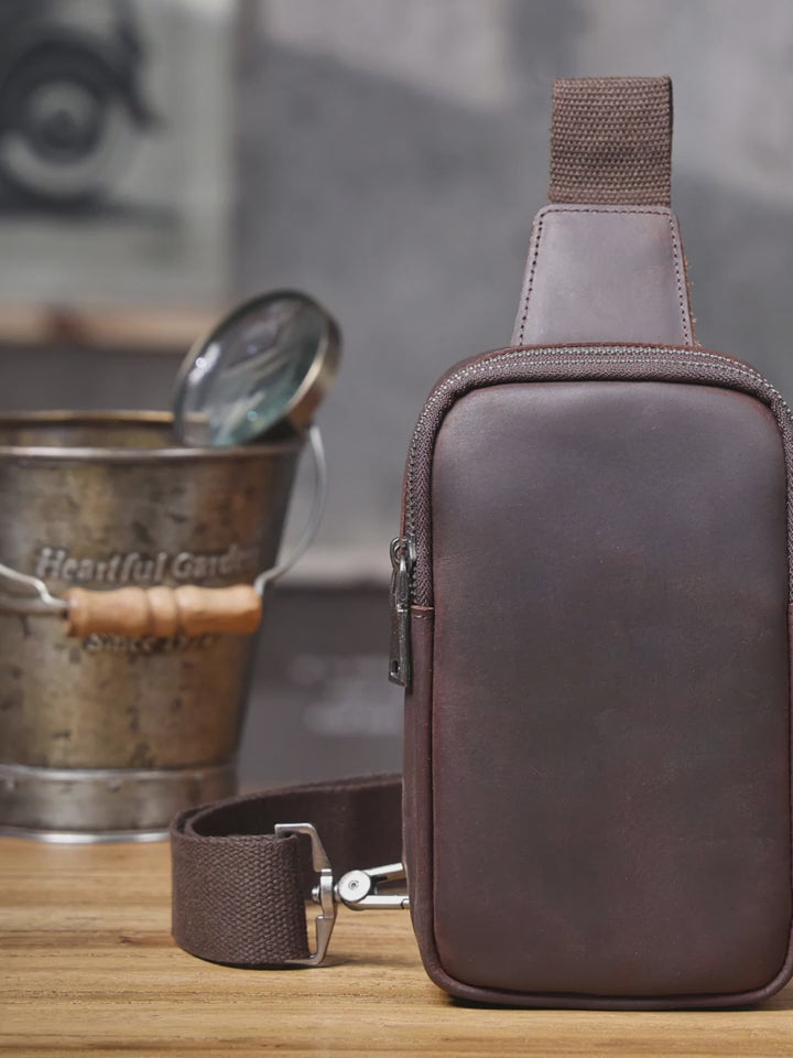 Le Saddle-Chest | Sac bandoulière de grande capacité en cuir pleine fleur véritable