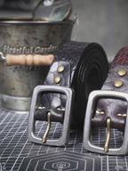 The Iron-Clad | Ceinture Frontier en cuir de vache italien épais et acier inoxydable (coffret cadeau)