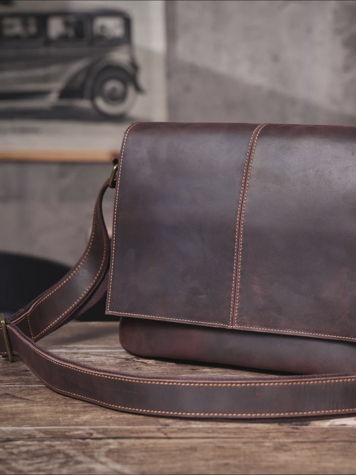The Gallows Dispatch | Handcrafted Crazy Horse Leather 15" Executive Satchel
