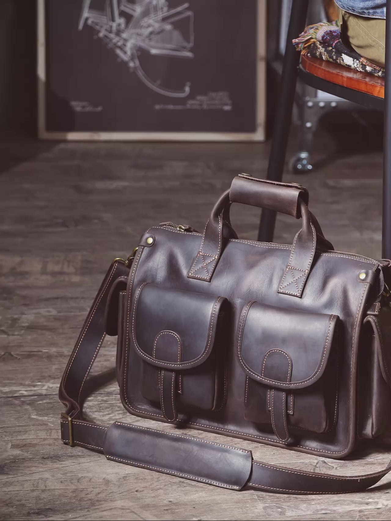 The Territory Dispatch | Full-Grain Crazy Horse Leather Executive Messenger