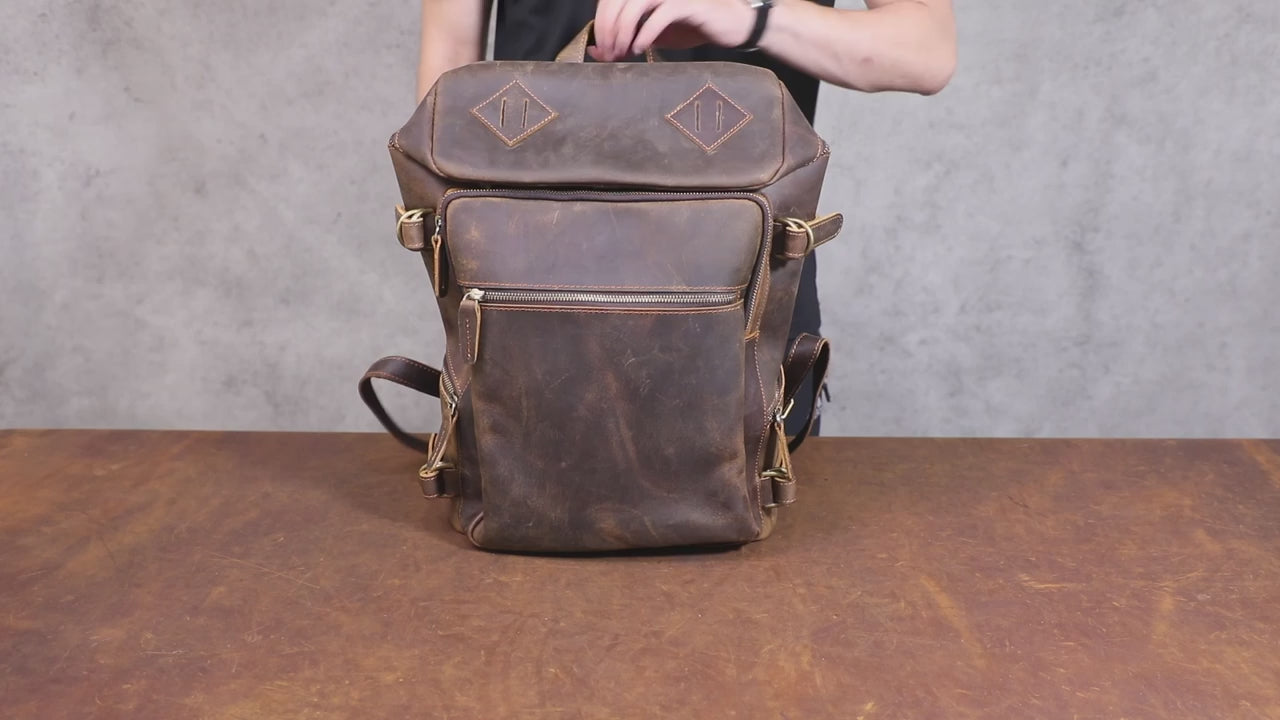 The Wayfinder | Handcrafted Crazy Horse Leather Frontier Expedition Pack