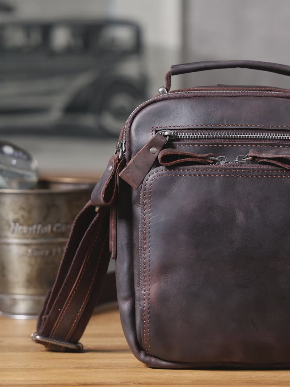 The Pony-Express | Handcrafted Crazy Horse Leather Frontier Messenger & Crossbody Post