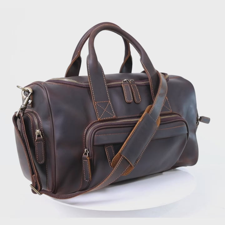 The Short-Haul | Handgefertigte Crazy Horse Leder 16" Frontier Stage-Bag