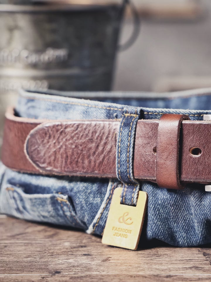 La ceinture Civic Cinch | Ceinture rétro 3,8 cm en cuir de vachette véritable