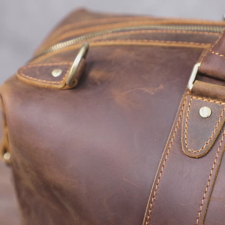 Le Dreadnought | Sac de voyage Frontier Premium en cuir pleine fleur de 50 cm