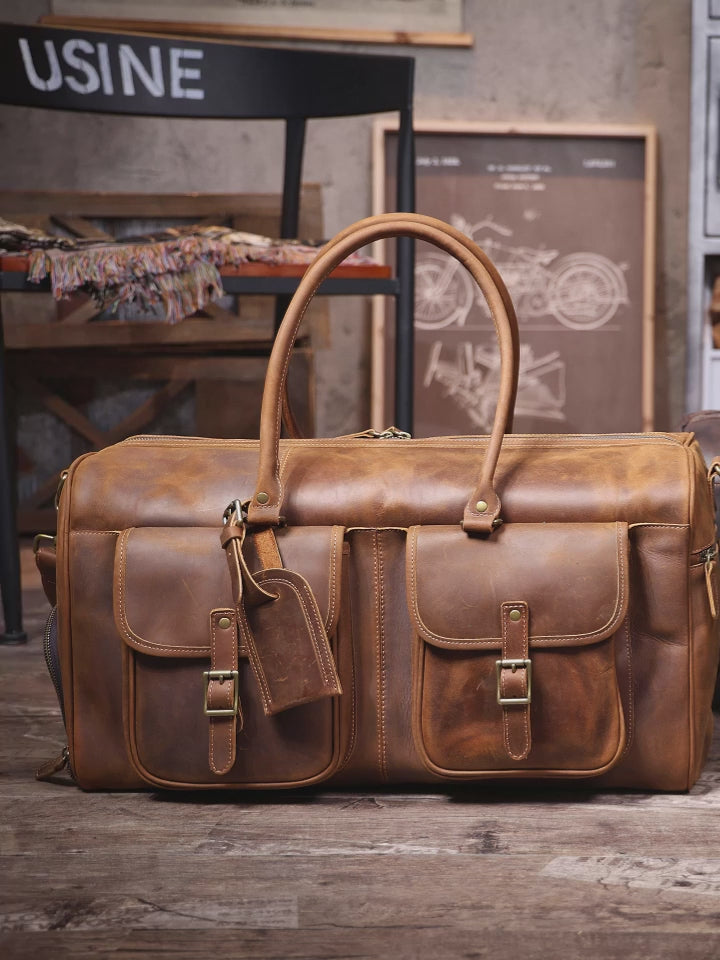 The Iron-Horse | Handgefertigte Overland Duffel aus Crazy Horse Leder