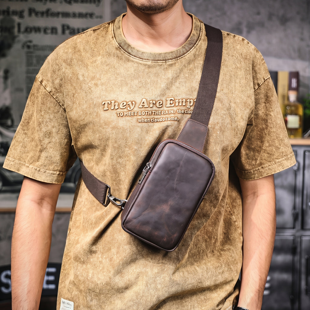 Le Saddle-Chest | Sac bandoulière de grande capacité en cuir pleine fleur véritable