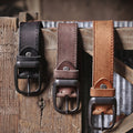 Le Stockman | Ceinture en cuir de vache italien épais 3,3 cm Frontier Denim